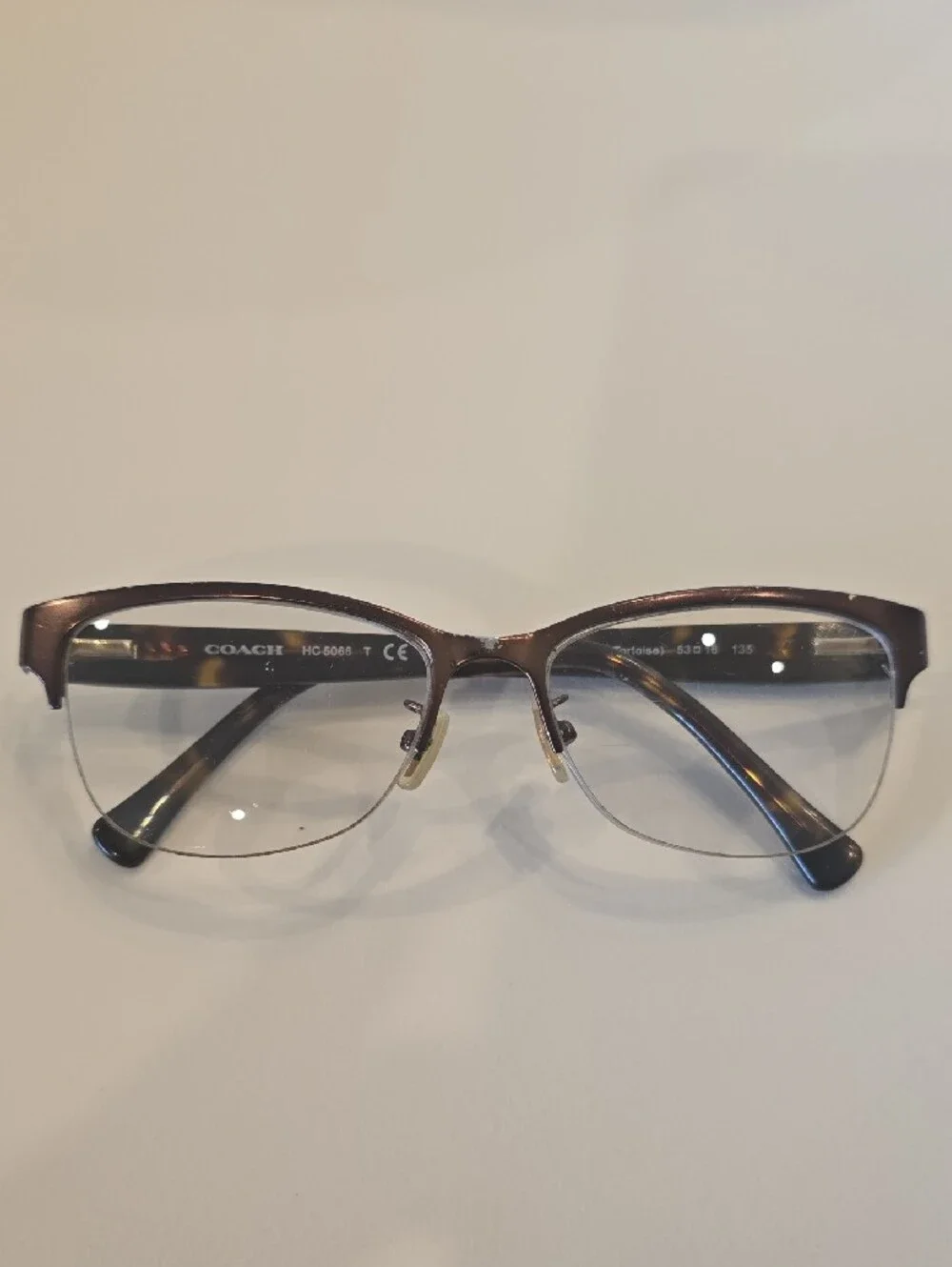 Coach Womens Semi-Rimless Optical Glasses in Purple and Tortoiseshell